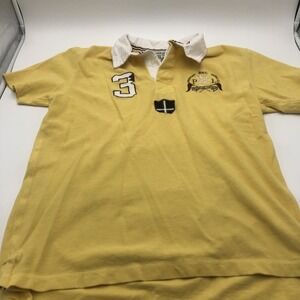 Premium Lounge Athletic Dept Polo Shirt Mens Large Yellow Rugby Football Vintage